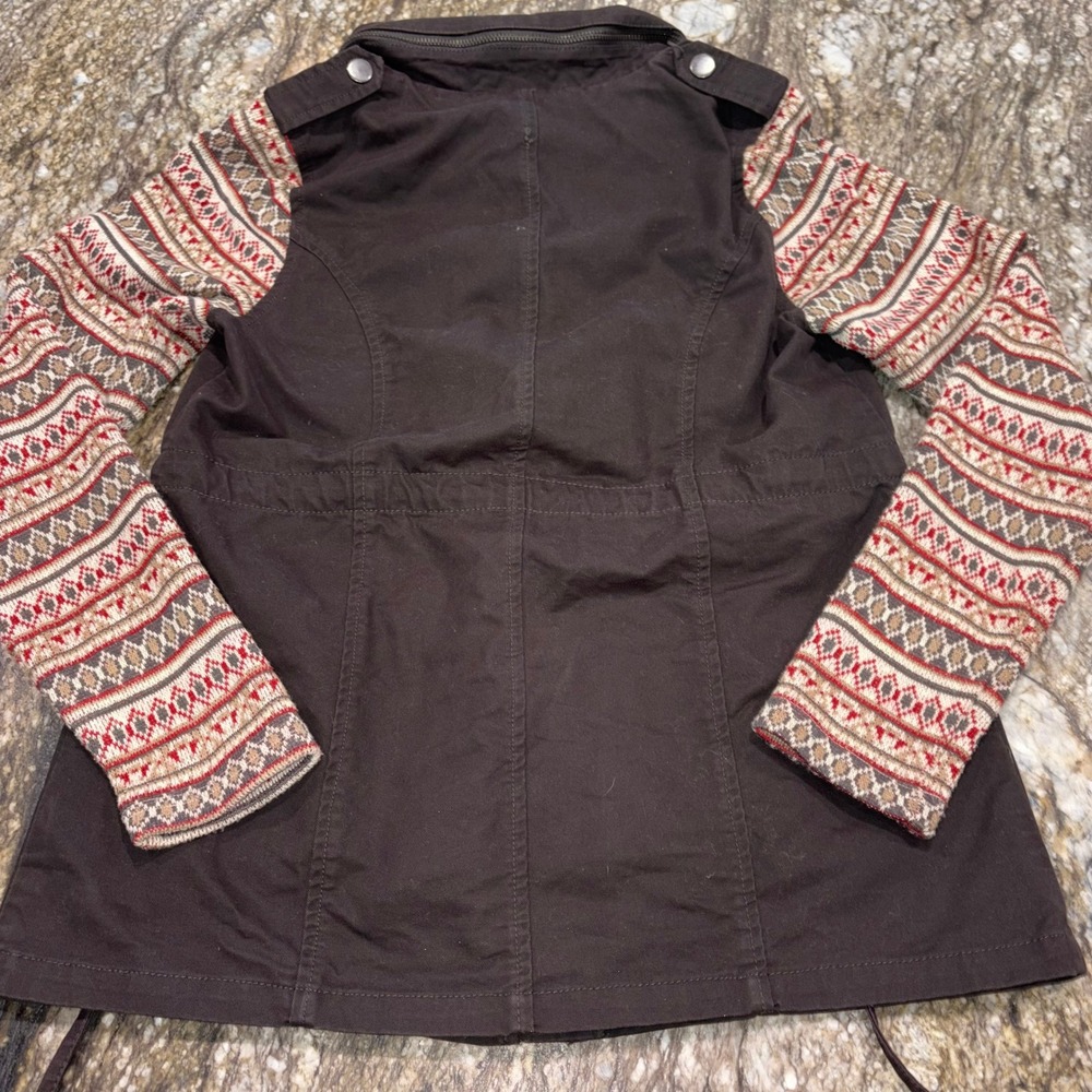 Utility Knit Sleeve Pixley Jacket Womens Medium Brown - Picture 13 of 14